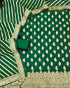 Indiehaat | Banarasi Lichi Silk Green Suit Brocade Weaving