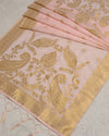 Indiehaat | Banarasi Lichi Silk Brocade Pink Dupatta