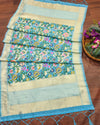 Indiehaat | Banarasi Silk Brocade Dupatta Blue