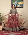 Indiehaat | BlockPrinted Beige & Red Lehanga Choli Set