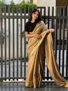 Alluring Pure Tissue Linen Gold Hue Handdyed Saree