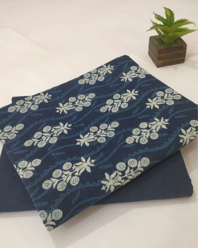 Indiehaat | Blockprinted Cotton Suit (Top & Bottom) Indigo
