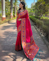 Indiehaat | Muniya Paithani Silk Zari Woven Pink Saree