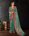 Indiehaat | Karivaa Silk Banarasi Brocade Green Saree