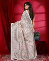 Indiehaat | Kashmiri Silk Off White Printed Saree