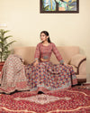 Indiehaat | BlockPrinted Brown & Beige Lehanga Choli Set