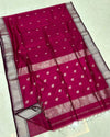 Indiehaat |Handloom Maheshwari Silk Pink Saree