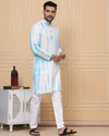 Indiehaat | Royal Reflection BlockPrinted Cotton Kurta Pyjama Crisp White