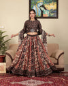 Indiehaat | BlockPrinted Black & Red Lehanga Choli Set