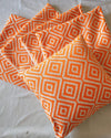 Indiehaat | Jaquard weave Cotton Orange Cushion Covers