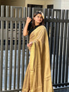 Alluring Pure Tissue Linen Gold Hue Handdyed Saree