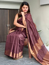 Intriguing Handloom Jayashree Silk Saree Coffee Brown