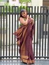 Intriguing Handloom Jayashree Silk Saree Coffee Brown