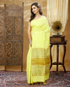 Silkmark Precious Pure Eri Tussar Silk Lemon Yellow Saree