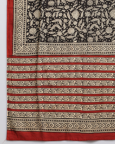 Indiehaat | Blockprinted Cotton Red Stitched Lehanga