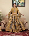 Indiehaat | BlockPrinted Yellow Lehanga Choli Set