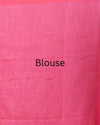 Indiehaat | Mulmul Cotton Pink Saree Plain Contrast Pallu