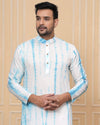 Indiehaat | Royal Reflection BlockPrinted Cotton Kurta Pyjama Crisp White