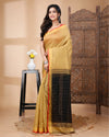 Indiehaat | Resam Silk Yellow Saree Handloom Weaving