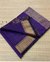 Indiehaat | Maheshwari Silk Saree  Indigo Color Check Design with Running Blouse