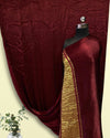 Indiehaat | Modal Silk Plain Maroon Saree | Serene