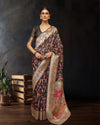 Indiehaat | Kashifa Silk Handloom Weaving Brown Saree