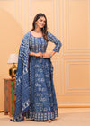 Indiehaat | Blockprinted Indigo Lehanga Choli Set