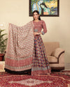 Indiehaat | BlockPrinted Brown & Beige Lehanga Choli Set