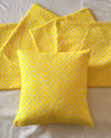 Indiehaat | Jaquard weave Cotton Yellow Cushion Covers