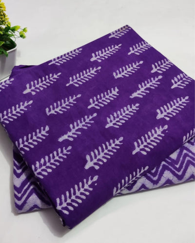 Indiehaat | Blockprinted Cotton Suit (Top & Bottom) Violet