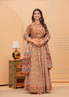 Indiehaat | Blockprinted Brown Lehanga Choli Set