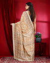 Indiehaat | Kashmiri Silk Yellow Printed Saree