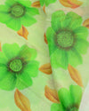 Indiehaat | Kota Linen Hand Painted Green Saree | Artistry