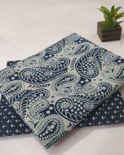 Indiehaat | Blockprinted Cotton Suit (Top & Bottom) Gray