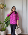 Indiehaat | Pure Cotton Peplum Top Pink Blockprinted