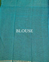 Azure Kota Doria Cotton Saree Blue Handblock Print