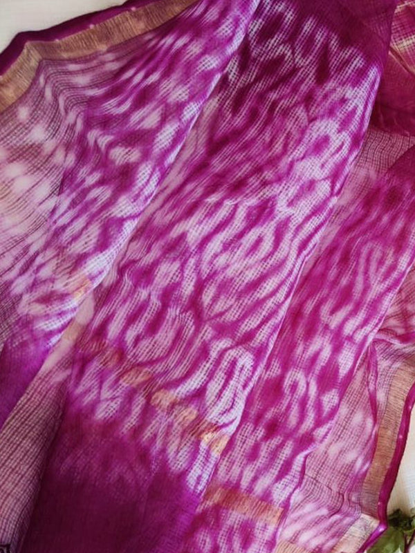 Bind & Bloom Cream & Violet Shibori 2 Pc Kota Suit Set