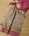 Indiehaat | Pure Maheshwari Silk Kosa Pallu Pink Saree