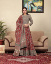 Indiehaat | BlockPrinted Beige & Red Lehanga Choli Set