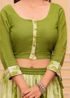 Indiehaat | Blockprinted Green Lehanga Choli Set