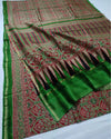 Indiehaat | Chanderi Silk Ajrakh Print Saree Multicolor