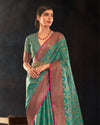 Indiehaat | Karivaa Silk Banarasi Brocade Green Saree