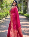 Indiehaat | Banarasi Katan Silk Zari Woven Pink Saree