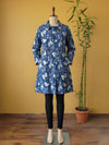 Avaran Roop Pure Cotton Blockprint Indigo Blue Winter Jacket