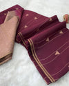 Indiehaat | Kota Silk Jacquard Weaving Saree Maroon