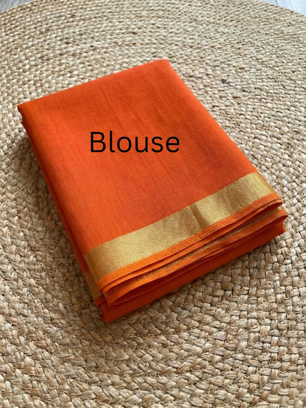 Noor Bandhej Pure Kota Silk Saree Orange Pink