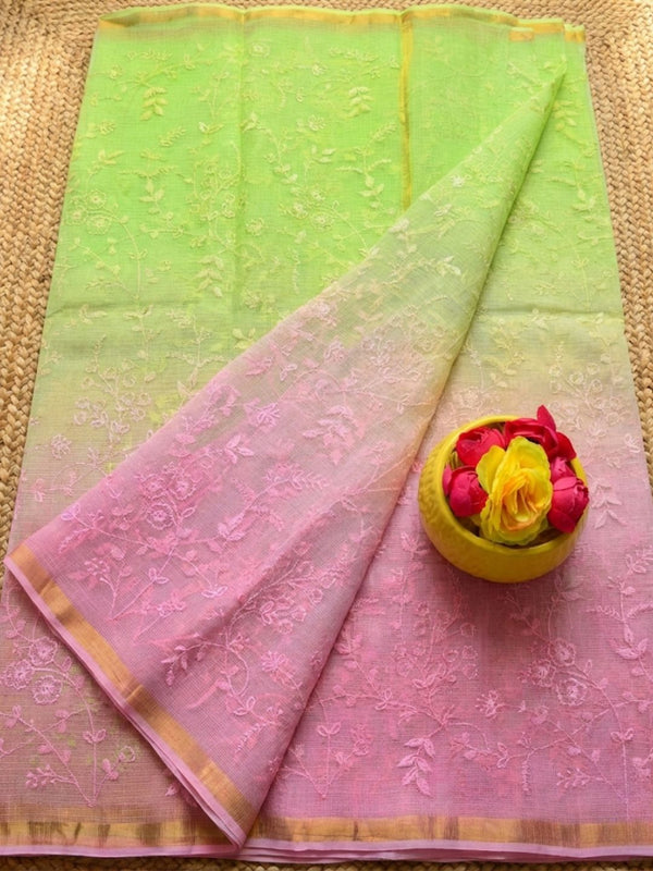 Delicate Pure Cotton Kota Doria Multicolor Saree