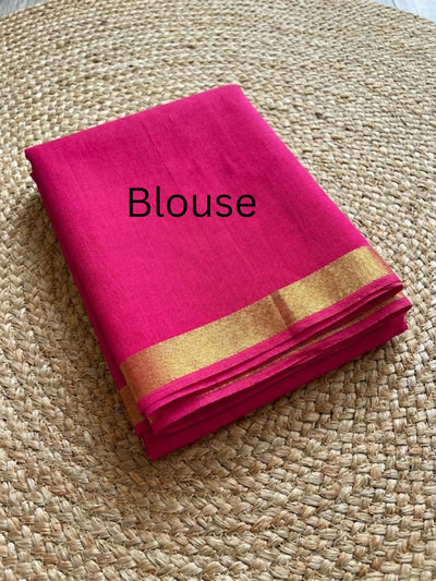 Noor Bandhej Pure Kota Silk Saree Pink Orange