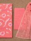 Kashidakari Kota Doria Embroidered Blush Peach Suit (T+B+D)