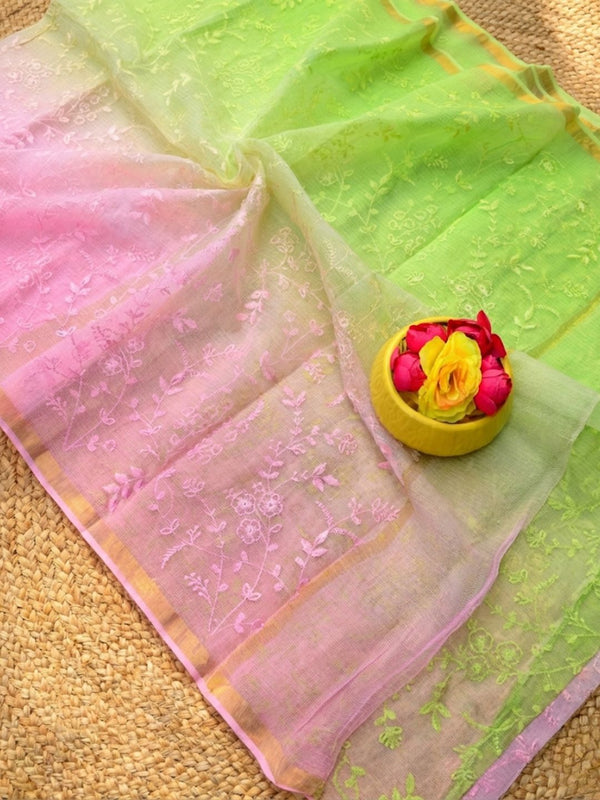 Delicate Pure Cotton Kota Doria Multicolor Saree